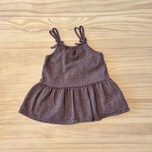 Maroon Gingham Toddler Dress